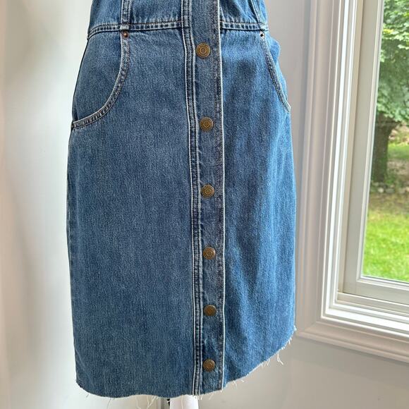 Etica Denim Jean Sleeveless Dress Small Button Western Minimalist Eco Casual - Picture 7 of 10
